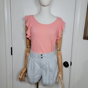 American Eagle Ultra High-Rise Pinstripe Mom Shorts Size 8